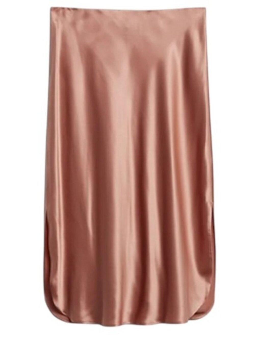 Banana Republic Bliss silk bias cut midi skirt coral women's size M Petite - Picture 4 of 6